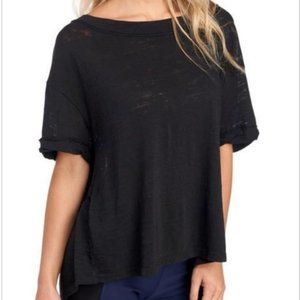 We The Free People Open Back Black Top Med Burnout